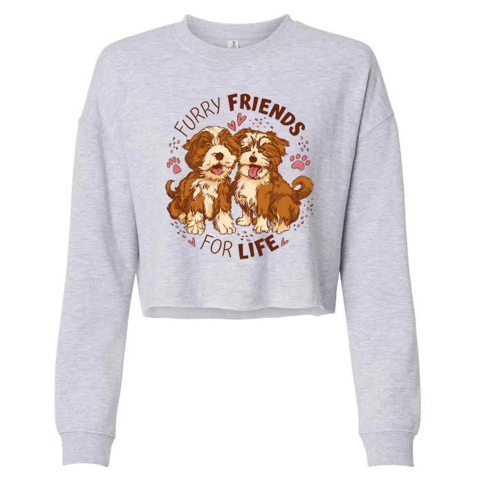 Furry Friends For Life Cropped Pullover Crew