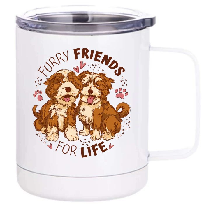 Furry Friends For Life Front & Back 12oz Stainless Steel Tumbler Cup