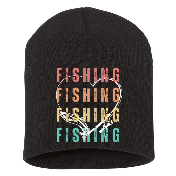 Funny Fishing Graphic design for Fishing Lover Short Acrylic Beanie