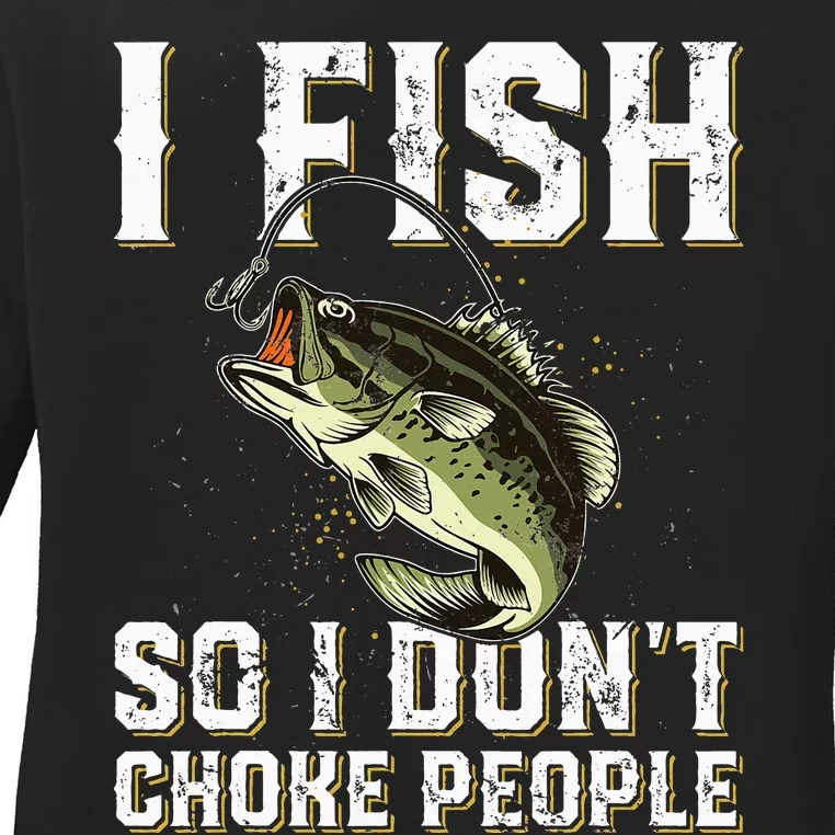 Funny Fishing Graphic design for Fishing Lover Ladies Long Sleeve Shirt