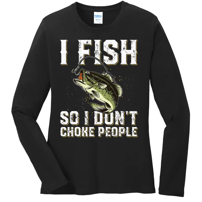 Funny Fishing Graphic design for Fishing Lover Ladies Long Sleeve Shirt