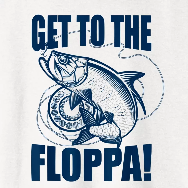 Funny Fishing Get To The Floppa Sarcastic Fisherman Women's Crop