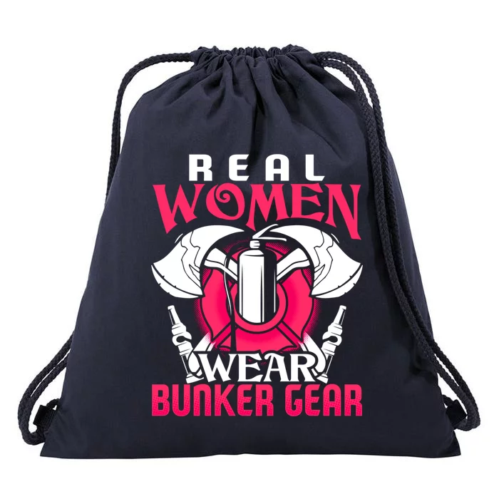 Firefighter Funny Gift Real Wear Bunker Gear Fire Fighter Gift Drawstring Bag