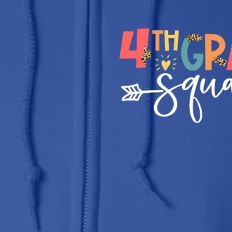 Funny Fourth Grade Back To School Groovy 4Th Grade Squad Gift Full Zip Hoodie