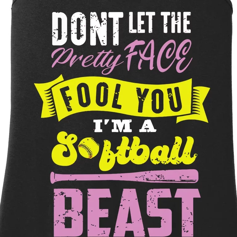 Funny Fastpitch Girl Catcher Softball Game Gift Women Ladies Essential Tank