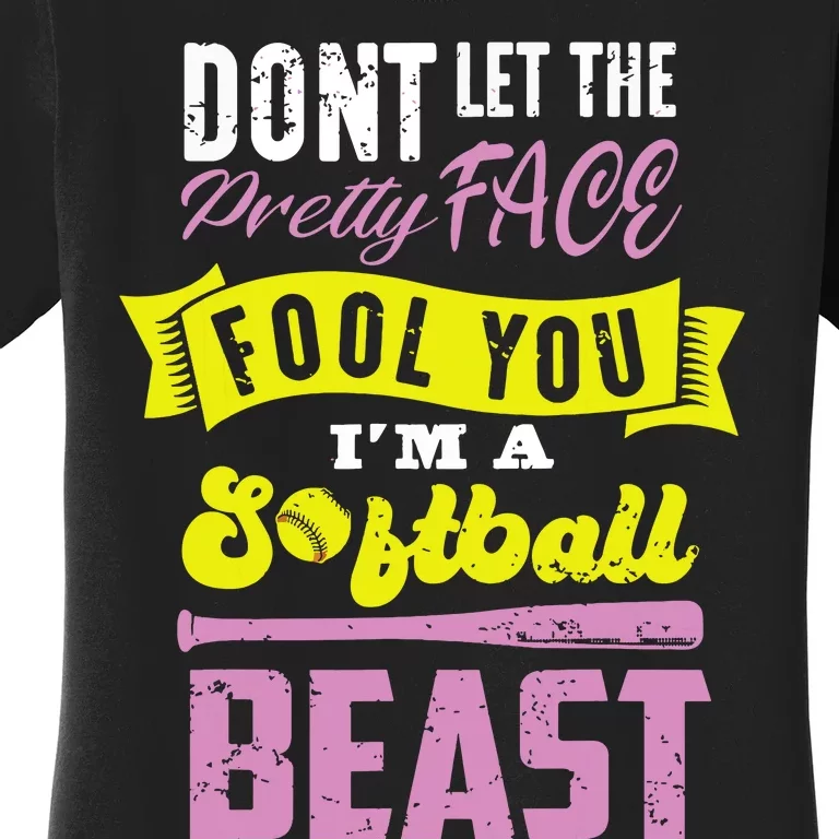 Funny Fastpitch Girl Catcher Softball Game Gift Women Women's T-Shirt