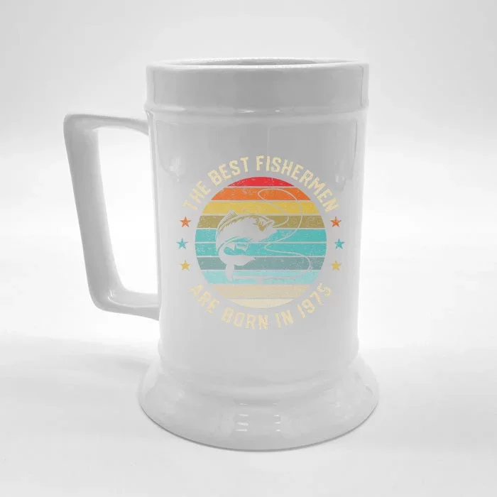 Fishing Fisherman Gift For 45 Year Old 45th Birthday 1975 Front & Back Beer Stein