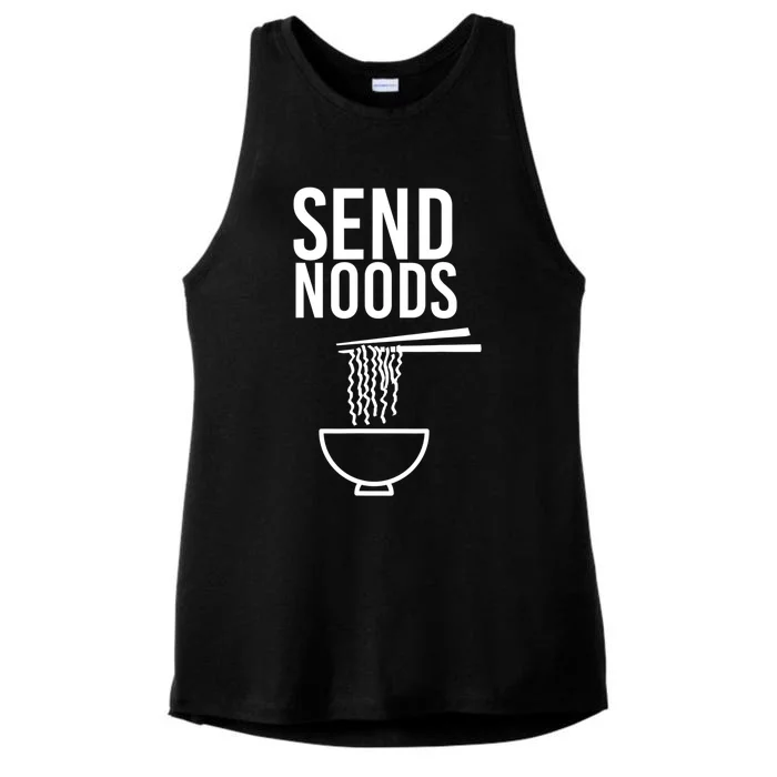 Funny Food Gift Send Noods Foodie Lover Tee Ladies Tri-Blend Wicking Tank