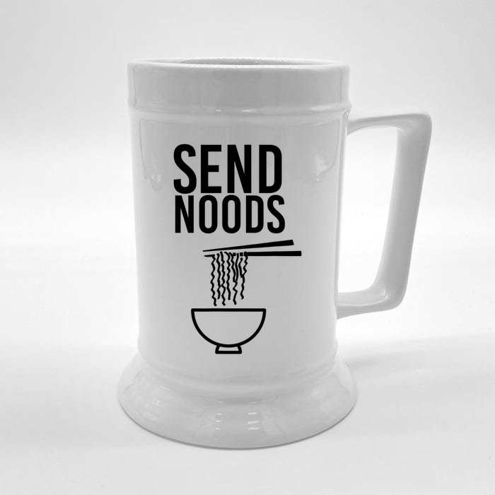 Funny Food Gift Send Noods Foodie Lover Tee Front & Back Beer Stein