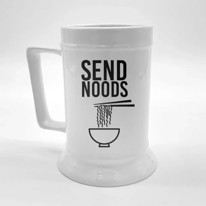 Funny Food Gift Send Noods Foodie Lover Tee Front & Back Beer Stein