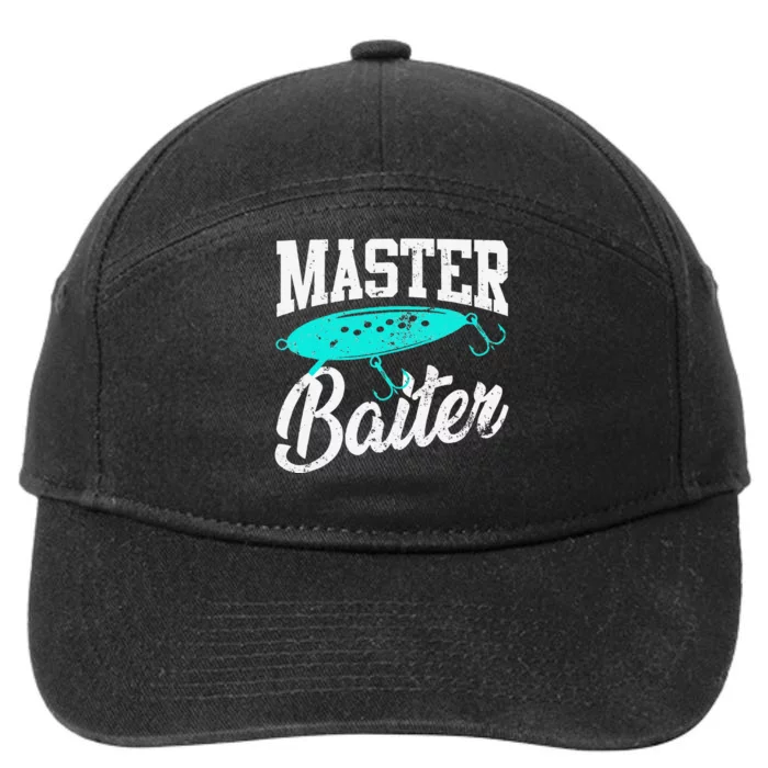 Funny Fishermen Gifts Adult Humor Fishings Master Baiter 7-Panel Snapback Hat