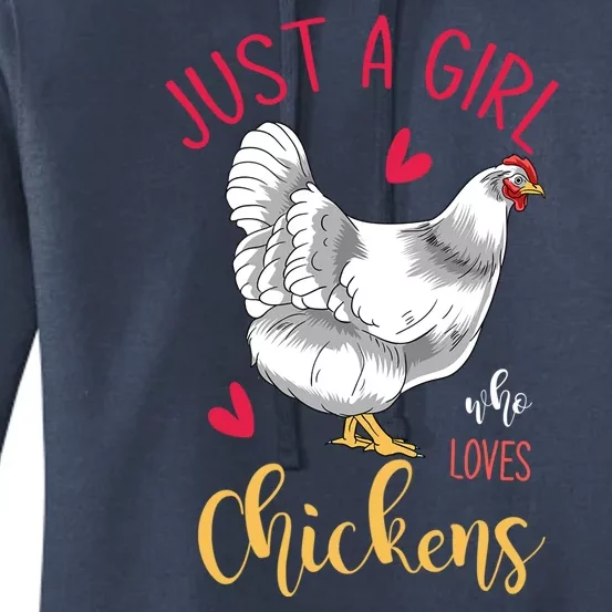 Funny Farmer Gifts Just A Girl Who Loves Chickens Women's Pullover Hoodie