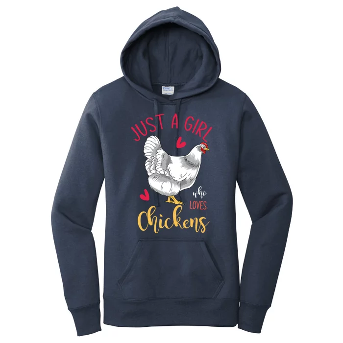 Funny Farmer Gifts Just A Girl Who Loves Chickens Women's Pullover Hoodie