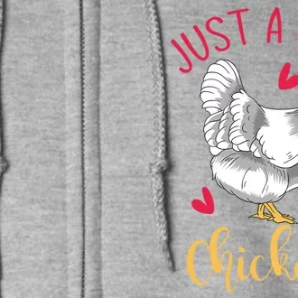 Funny Farmer Gifts Just A Girl Who Loves Chickens Full Zip Hoodie