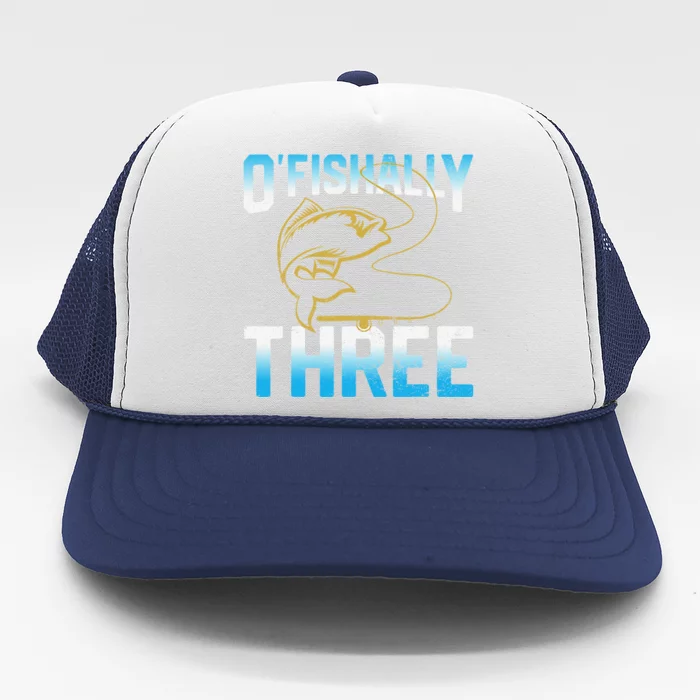 Fishing Fisherman Gifts For 3 Year Old 3rd Birthday Trucker Hat