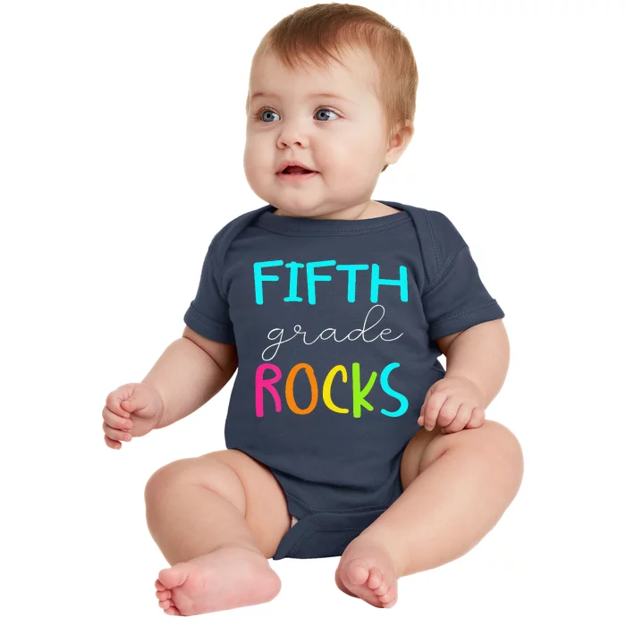 Funny Fifth Grade Rocks Team 5th Grade Teacher Baby Bodysuit