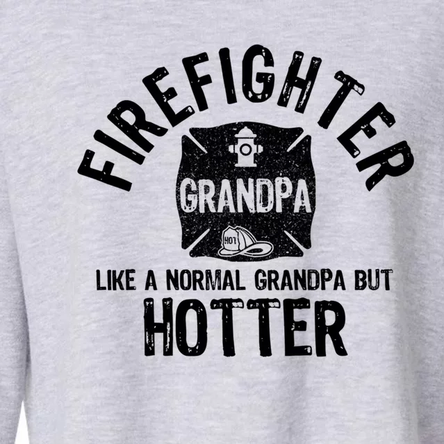 Fire Firefighter Grandpa Funny Gift Cropped Pullover Crew