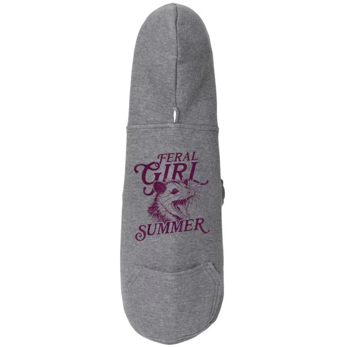 Funny Feral Girl Summer Gift Doggie 3-End Fleece Hoodie