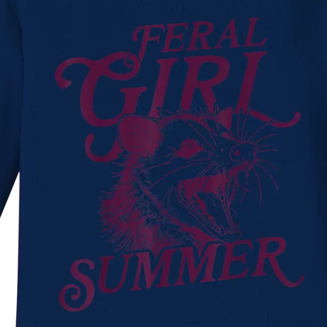 Funny Feral Girl Summer Gift Baby Long Sleeve Bodysuit