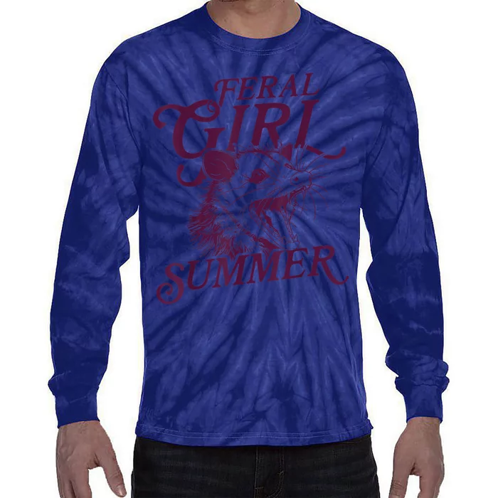 Funny Feral Girl Summer Gift Tie-Dye Long Sleeve Shirt