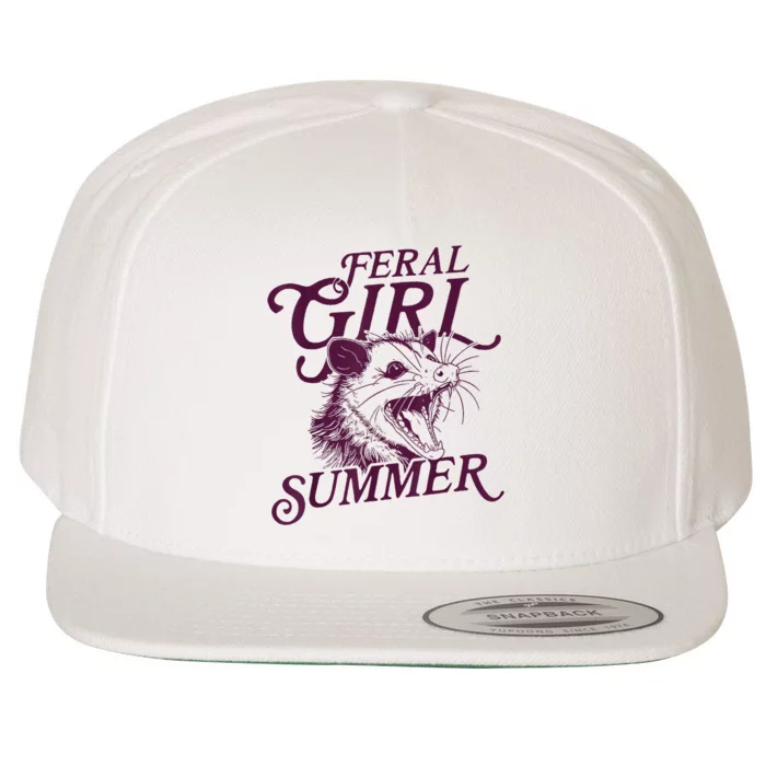 Funny Feral Girl Summer Gift Wool Snapback Cap