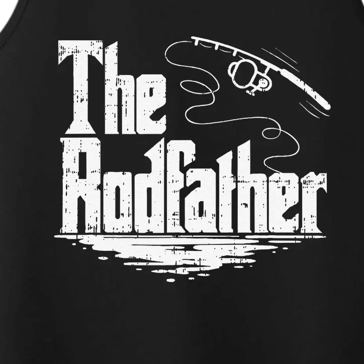 Funny Fishing Gift The Rodfather Performance Tank