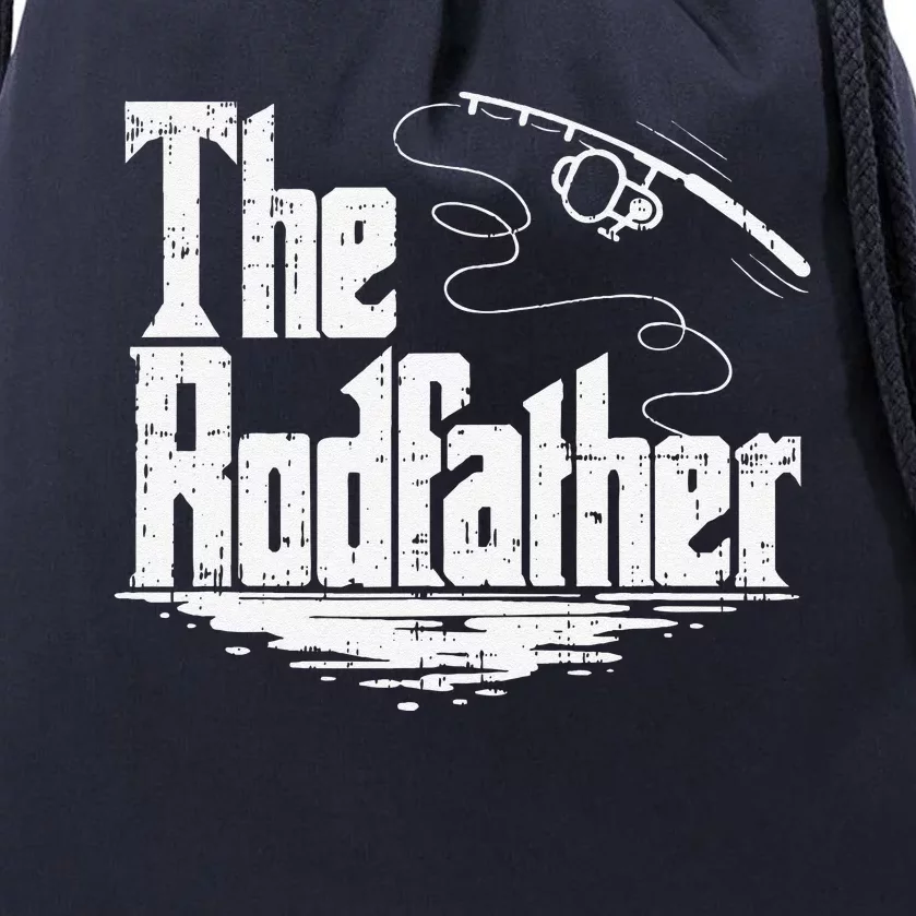 Funny Fishing Gift The Rodfather Drawstring Bag