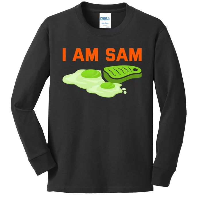 Funny Fried Green Ham And Eggs Days I Am Sam Kids Long Sleeve Shirt