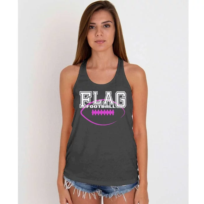 Flag Football Girl Player Team Women's Knotted Racerback Tank