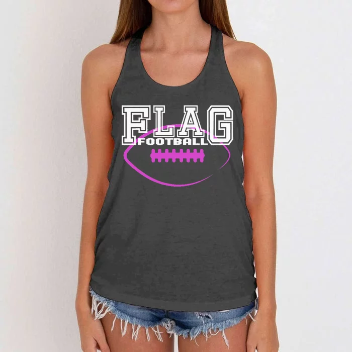 Flag Football Girl Player Team Women's Knotted Racerback Tank