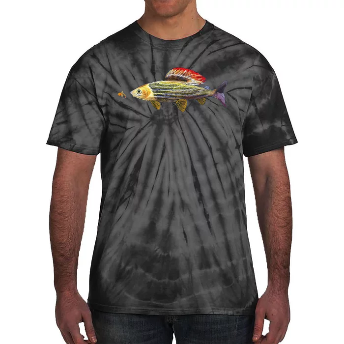 Fly Fishing Grayling Fish Nymphing Dry Fly Tying Fisherman Tie-Dye T-Shirt