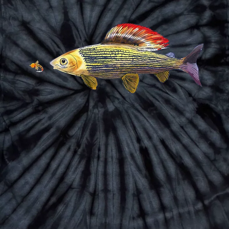 Fly Fishing Grayling Fish Nymphing Dry Fly Tying Fisherman Tie-Dye T-Shirt