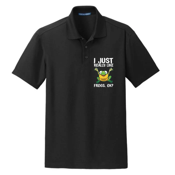 Funny Frog Gift For Cool Tadpole Frog Lover Dry Zone Grid Performance Polo