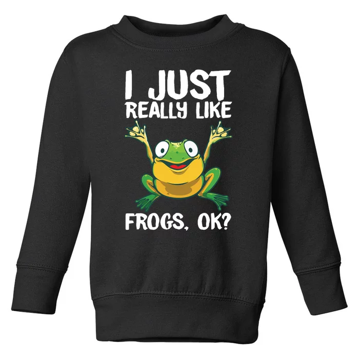 Funny Frog Gift For Cool Tadpole Frog Lover Toddler Sweatshirt