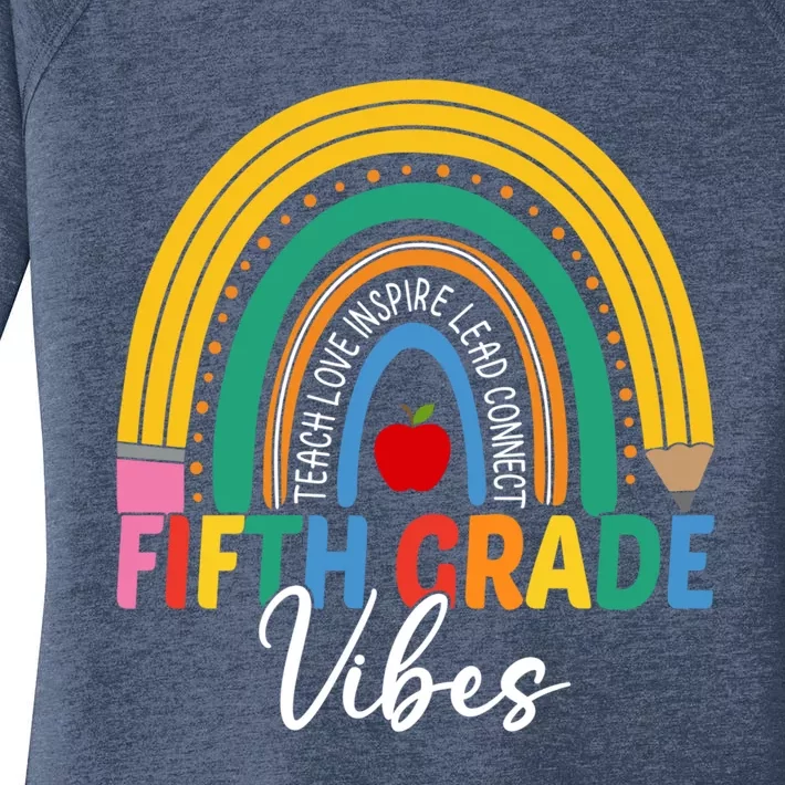 Funny Fifth Grade Teacher Rainbow Team 5Th Grade Vibes Gift Women's Perfect Tri Tunic Long Sleeve Shirt