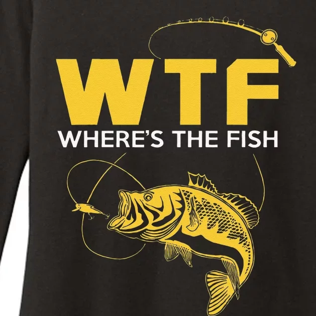 Funny Fishing Gifts WTF Wheres The Fish Womens CVC Long Sleeve Shirt