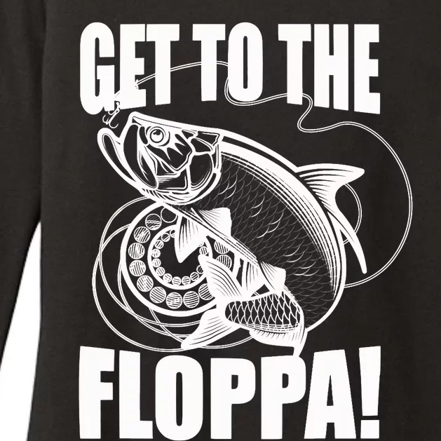 Funny Fishing Get To The Floppa Sarcastic Fisherman Womens CVC Long Sleeve Shirt