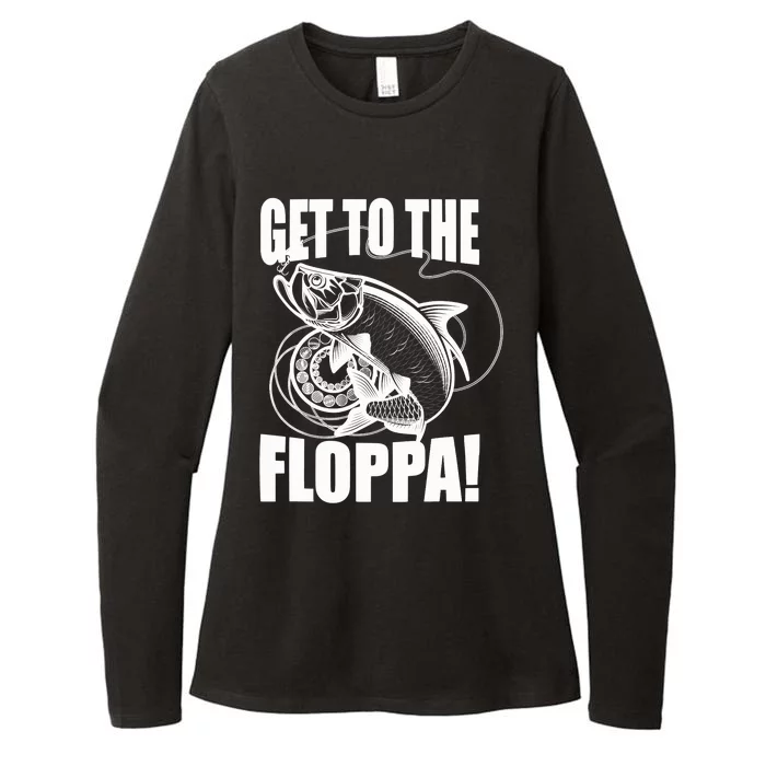 Funny Fishing Get To The Floppa Sarcastic Fisherman Womens CVC Long Sleeve Shirt