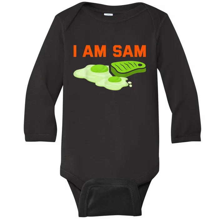 Funny Fried Green Ham And Eggs Days I Am Sam Baby Long Sleeve Bodysuit