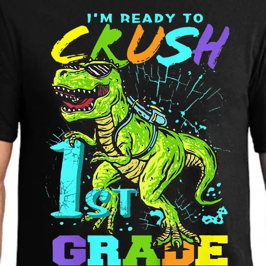 Funny First Grade TRex Tee I'm Ready to Crush 1st Grade Pajama Set