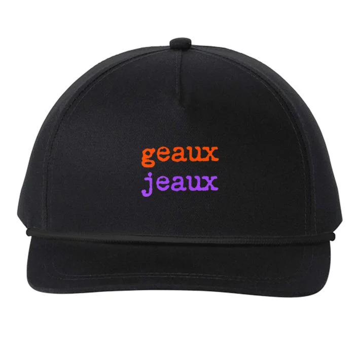 Funny Football Geaux Jeaux Louisiana Meme Slang Saying Snapback Five-Panel Rope Hat