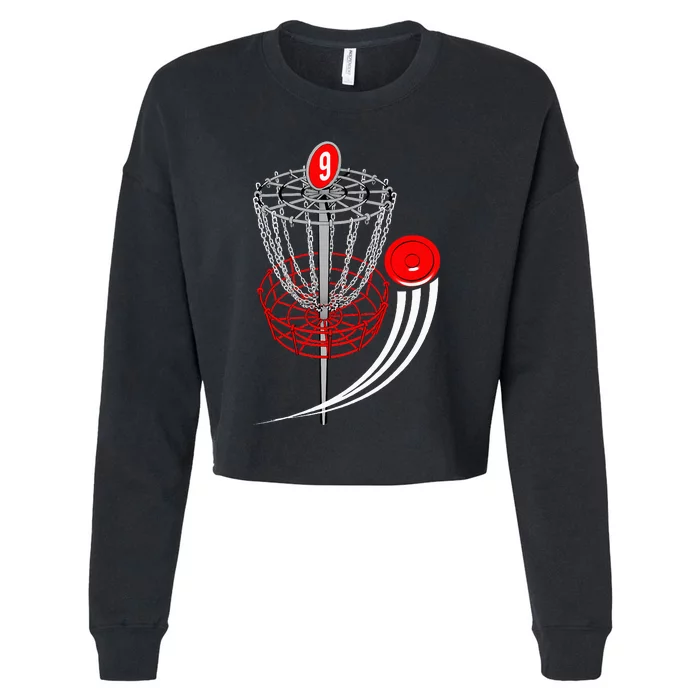 Frolf Frisbee Golf T Disc Golf Goal Cropped Pullover Crew