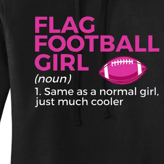 Flag Football Girl Definition Women's Pullover Hoodie