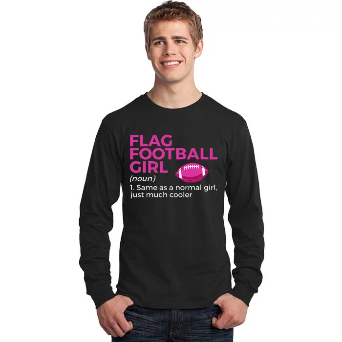 Flag Football Girl Definition Tall Long Sleeve T-Shirt