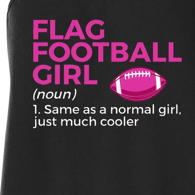 Flag Football Girl Definition Women's Racerback Tank