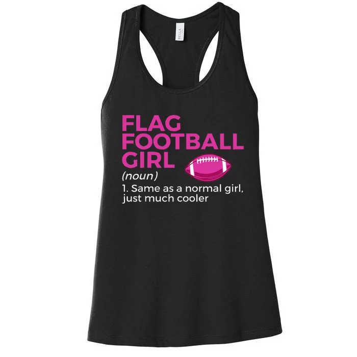 Flag Football Girl Definition Women's Racerback Tank