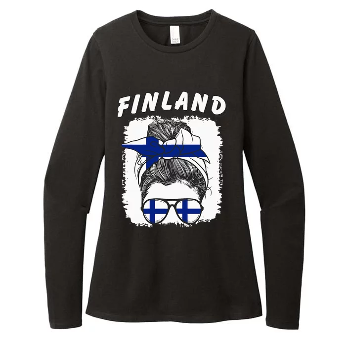 Finland  Finnish Girl Finland Flag Suomi Womens CVC Long Sleeve Shirt