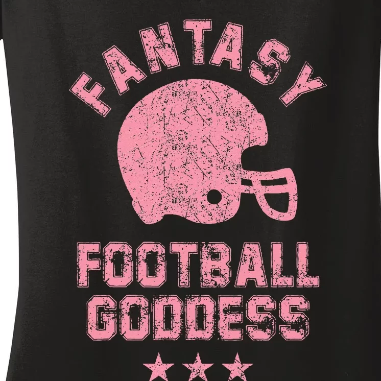 Fantasy Football Goddess Fantasy Football Draft Party Women's V-Neck T-Shirt