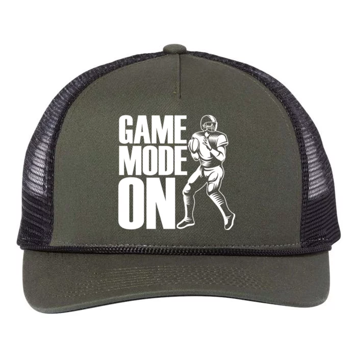 Funny Footballer Game Mode On American Football Player Cool Gift Retro Rope Trucker Hat Cap