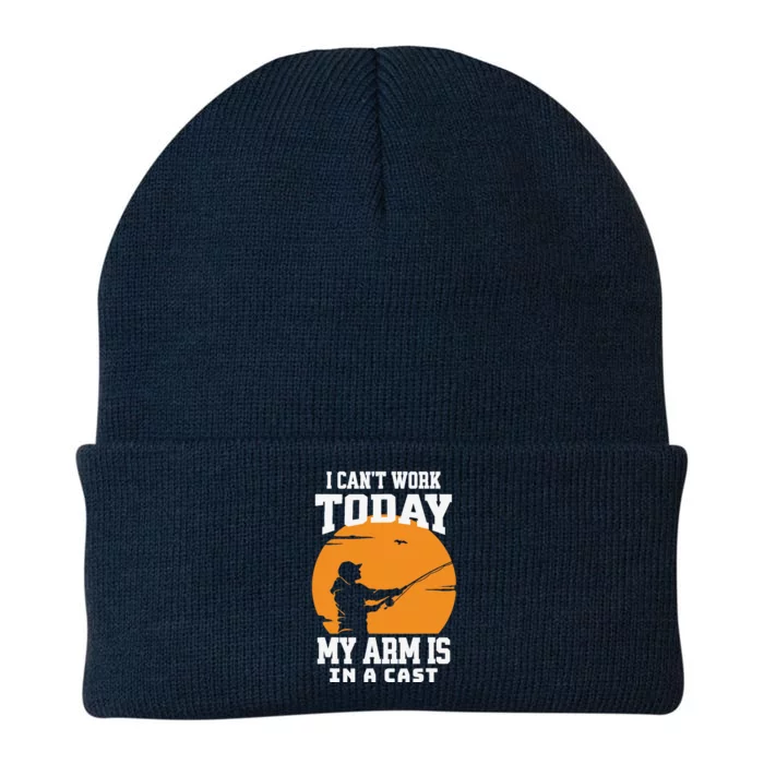 Funny Fishing Gifts for Fisherman Dad cant work Today Knit Cap Winter Beanie